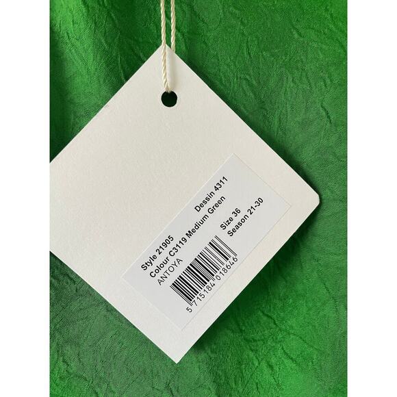 NWT BAUM UND PFERDGARTEN ANTOYA Kelly Green Midi Slip Dress Minimalist Lagenlook - Picture 4 of 10